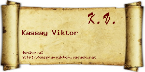 Kassay Viktor névjegykártya